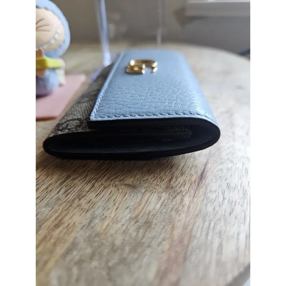 Gucci GG Marmont Leather 6-Key Case Blue with Tag